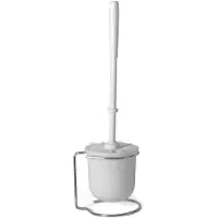 Gerimport Toiletborstel met houder - wit - RVS kunststof - wc borstel - Toiletborstels