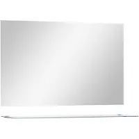 vidaXL Wandspiegel met schap 100x60 cm gehard glas