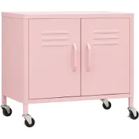 vidaXL Opbergkast 60x35x56 cm staal roze