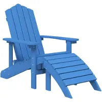 vidaXL Adirondack-tuinstoel met voetsteun, HDPE, aquablauw