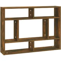 vidaXL Wandschap 75x16x55 cm bewerkt hout gerookt eikenkleurig