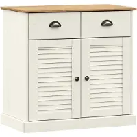 vidaXL Dressoir met lades VIGO 78x40x75 cm massief grenenhout wit