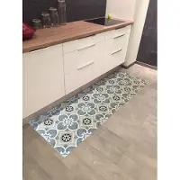 JYG Vloerkleed WATOU- Keukenloper - Keukenmat - Vinyl - Vintage - 50X250cm - Grijs - Beige