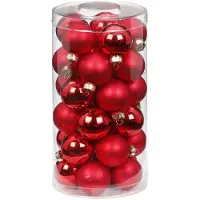Merkloos Inge Christmas Kerstballen - 30x st - rood - D4 cm - glas - Kerstbal