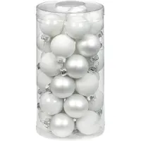 Merkloos Inge Christmas Kerstballen - 30x st - wit - D4 cm - glas - Kerstbal