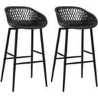 vidaXL Barkruk, 2 stuks, zwart