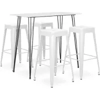 vidaXL 5-delige Barset wit
