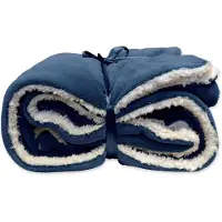 Unique living Lars Coral Fleece/Suede Plaid 150X200Cm Dark Blue