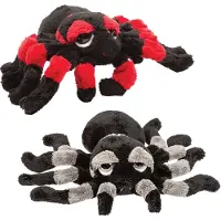 Suki Gifts Pluche knuffel spinnen 2x stuks - tarantulas - 13 cm - speelgoed