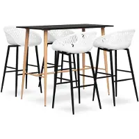 vidaXL 5-delig barset, zwart en wit