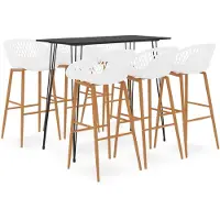 vidaXL 7-delig barset, zwart en wit