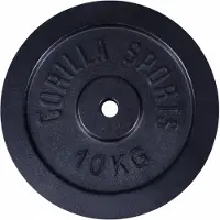 Gorilla Sports Halterschijf 10 kg Gietijzer Zwart - 31 mm