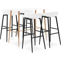 vidaXL 5-delige Barset wit