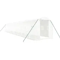 vidaXL Tuinkas met stalen frame 28 m² 14x2x2 m wit