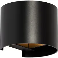 QAZQA Moderne wandlamp zwart met lichteffect rond - Edwin