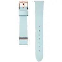 CO88 Collection 8CS-10016 Leren Horlogeband - 18mm Aanzet - Gesp - 20cm Totaal lengte - Blauw - Rose Staal