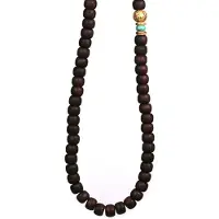 Heaven Eleven - heren ketting - bruin hout kralenketting 8mm - 80cm - MN8