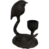 Home Society Kandelaar - Candle Art - Birdt - Black 7x8x13cm