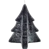 Home Society - Kerstboom kaars - 8,5 cm hoog - Zwart - Doos 12 stuks.