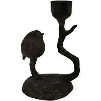 Home Society Kandelaar Candle Art -Bird - Black - 8x10x14.5cm