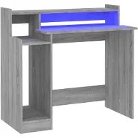 vidaXL Bureau met LED-verlichting 97x45x90 cm hout grijs sonoma eiken