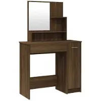 vidaXL Kaptafel met spiegel 86,5x35x136 cm bruin eikenkleur