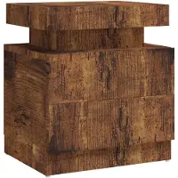 vidaXL Nachtkastje 45x35x52 cm bewerkt hout gerookt eikenkleurig