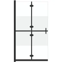 vidaXL Inloopdouchewand inklapbaar 80x190 cm ESG-glas halfmat