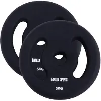 Gorilla Sports Vinyl halterschijven set 2 x 5 kg zwart
