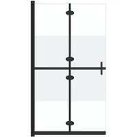 vidaXL Inloopdouchewand inklapbaar 90x190 cm ESG-glas halfmat