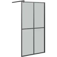vidaXL Inloopdouchescherm 100x195 cm donker gehard glas