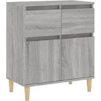 vidaXL Dressoir 60x35x70 cm bewerkt hout grijs sonoma eikenkleurig