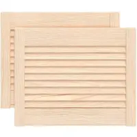 vidaXL Kastdeuren met lamellen 2 st 39,5x49,4 cm massief grenenhout