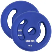 Gorilla Sports Vinyl halterschijven set 2 x 4 kg donker blauw