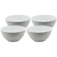 Svenska Living Kommetjes/schaaltjes - 4x - dessert/ontbijt - D18 cm - wit - Kommetjes