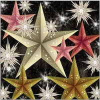 Ambiente kerst thema servetten - 40x - 33 x 33 cm - kerststerren print - Feestservetten