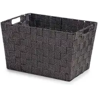 Kipit Kast/badkamer opbergmandjes zwart 35 x 25 x 20 cm - Opbergmanden