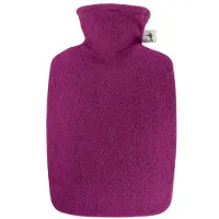 Merkloos Warmwaterkruik met vilt-look hoes fuchsia roze 2 liter - Kruiken