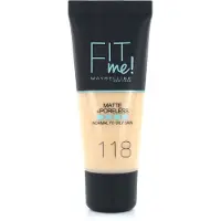 Maybelline Fit Me Matte & Poreless Foundation - 118 Nude - 3 Stuks - Voordeelverpakking