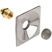 Bonfix Gevelplaat messing verchr. vierkant compleet