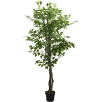 vidaXL - Kunstplant - ficus - 1008 - bladeren - 180 - cm - groen