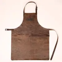 Seizoenstunter BBQ schort - 85x63cm - Leer- Bruin