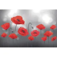 Fotobehang - Bloemen - Natuur - Planten - Rood - Vliesbehang - 375x250cm (lxb)