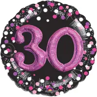 Amscan Folieballon sparkling pink 3D 30 (81cm) (pink, wit, zwart)
