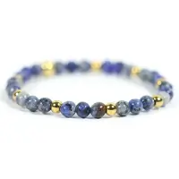 Heaven Eleven Kinder armband blauw agaat edelsteen 4mm -