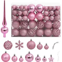 vidaXL 111-delige Kerstballenset polystyreen roze