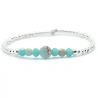 Heaven Eleven - Dames - armband - zilver 925 - turkoois - turquoise - 2,5mm - 16,75cm