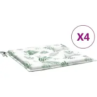 vidaXL Tuinstoelkussens 4 st bladpatroon 50x50x4 cm stof