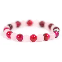 Heaven Eleven KIDS - meisjes - armband - edelsteen - agaat - rose - rood - 6mm