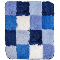 Coppens Wicotex bidetmat 50x60 cm blauw, wit geblokt